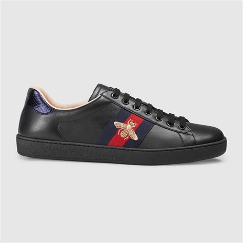 gucci black sneakers for men with a bee|original Gucci bee sneakers.